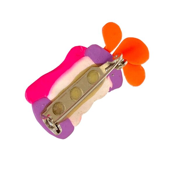 Golf Bag Pin Colorful Handcrafted Polymer Clay Brooch 1.3 Inches Long - Picture 5 of 9